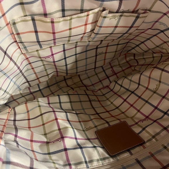 COACH STRAW LOGO TOTE BAG WITH LEATHER - Picture 8 of 9